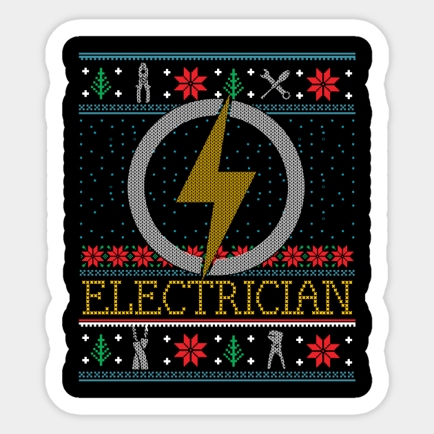 Funny Electrician Ugly Christmas Xmas Gifts Sticker by mrsmitful01